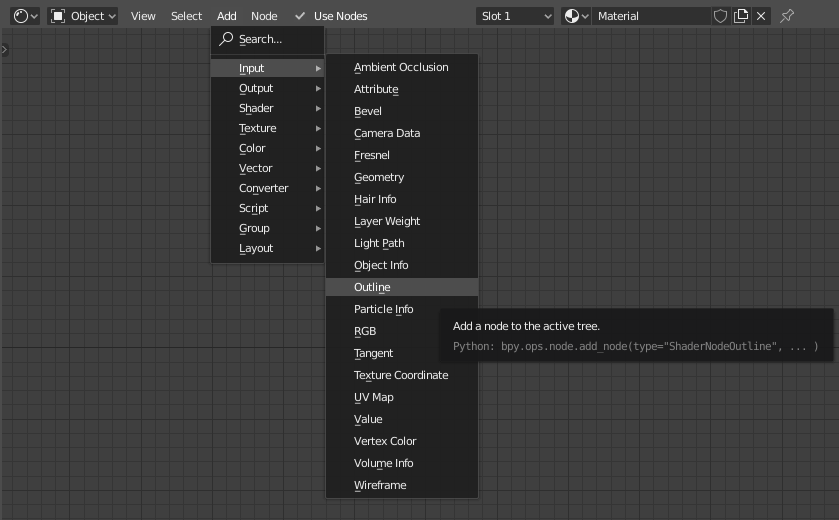 Blender Outline Material Node